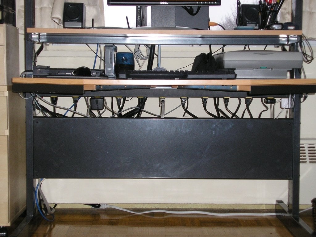 jerker desk cable management hack IKEA Hackers
