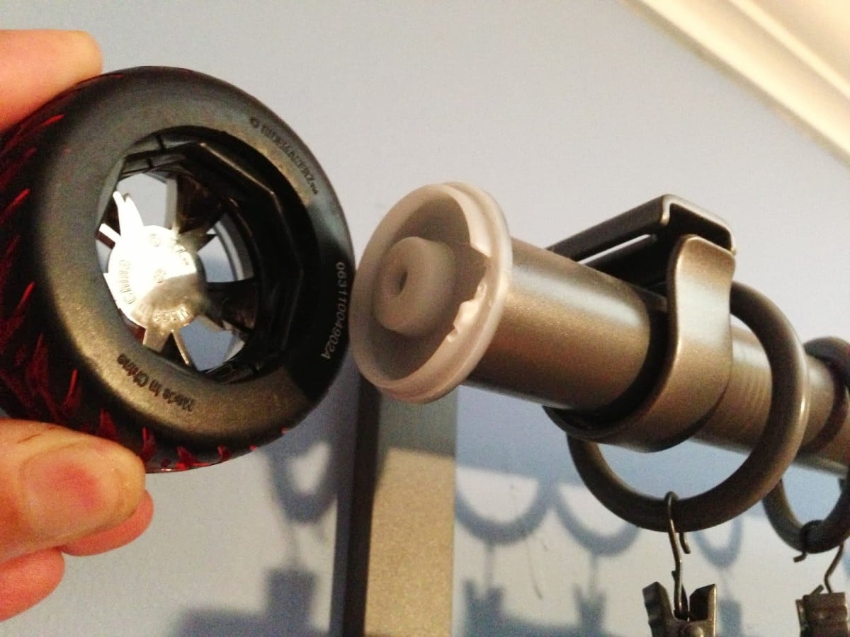 Simple curtain rod end cap idea