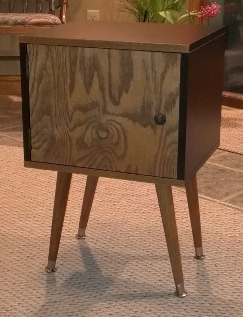 Expedit leftover mid century style bedside table IKEA Hackers