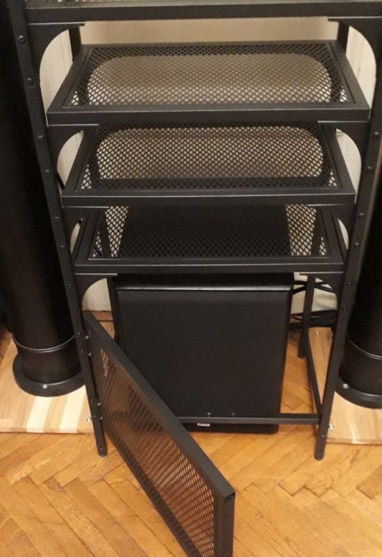 From boring industrial shelves to a fantastic audio rack