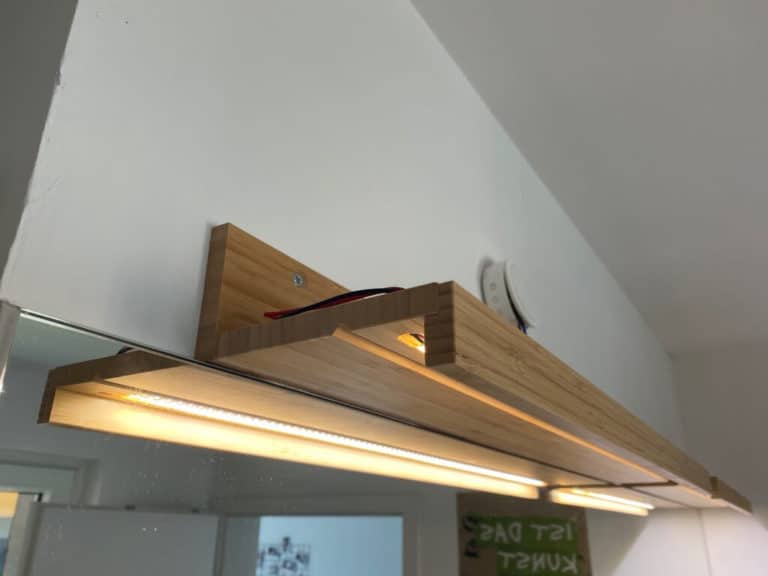 Affordable full length DIY bathroom mirror lights