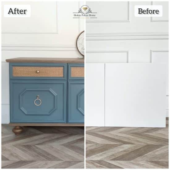 IKEA BESTÅ sideboard hack in boho Hamptons style IKEA Hackers