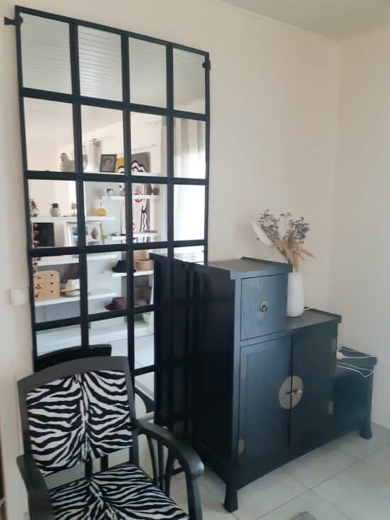 Easy DIY large grid mirror with IKEA mirrors and frames