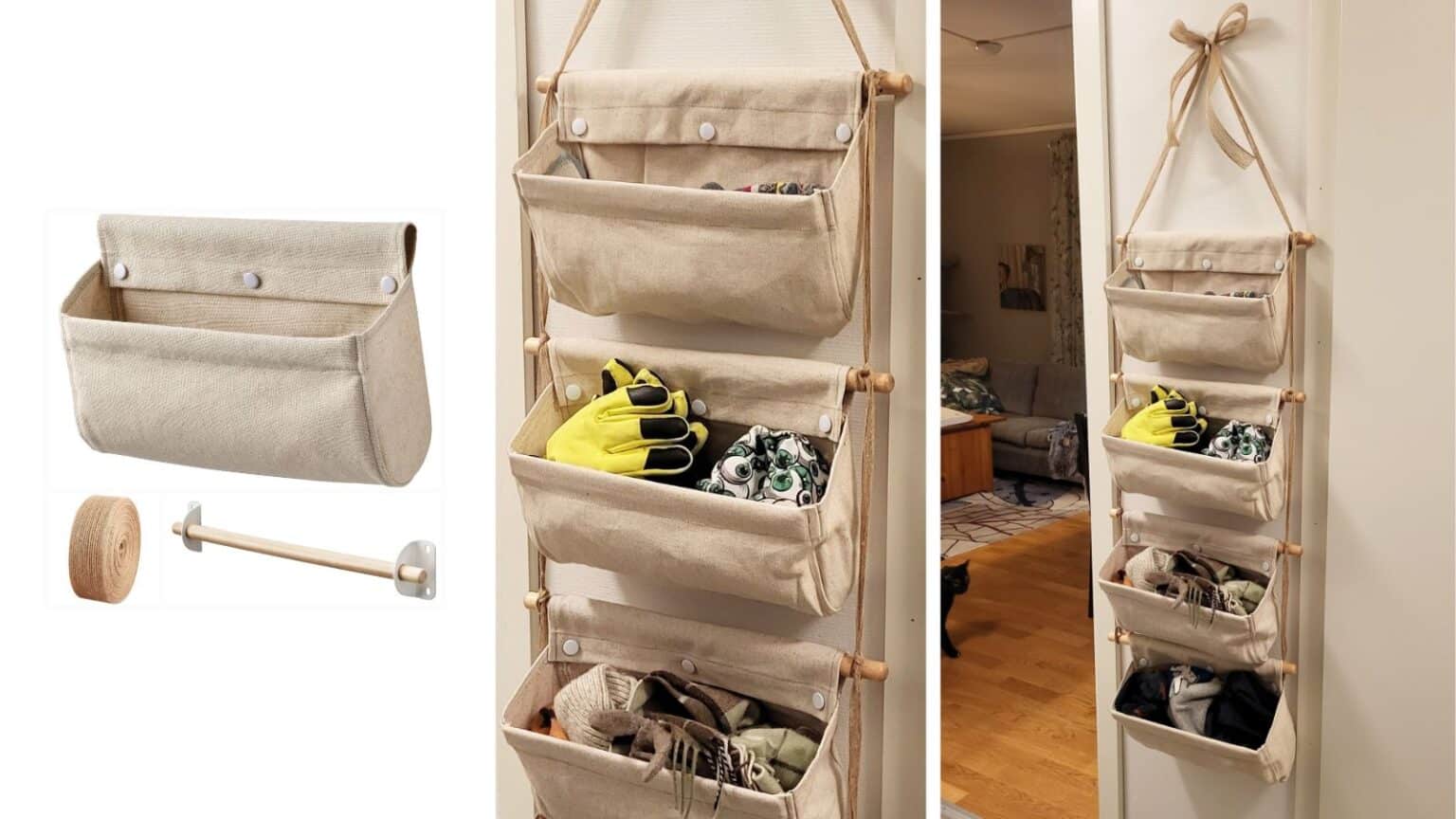 Wallhung hat and glove storage pockets IKEA Hackers