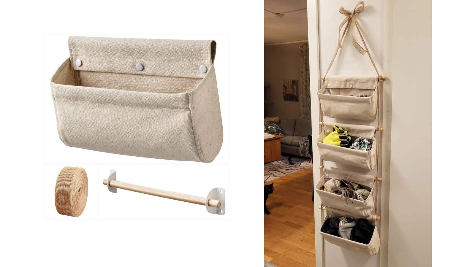 Wallhung hat and glove storage pockets IKEA Hackers