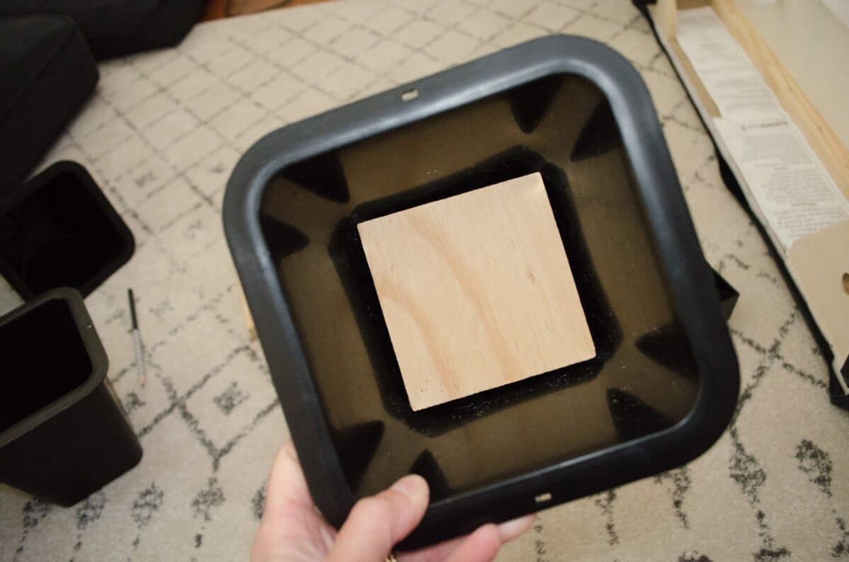 cut a plywood piece to fit the bed riser