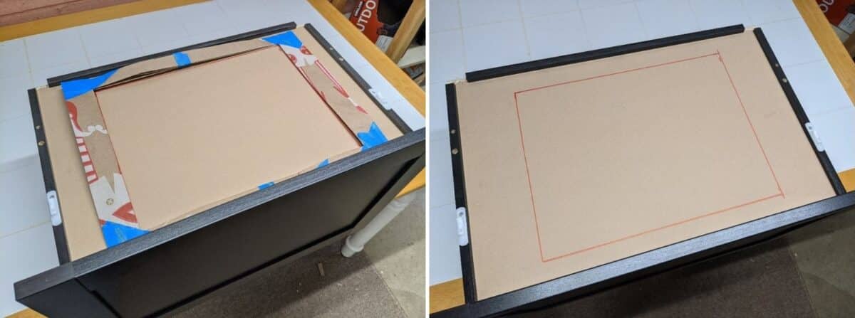 transfer the dimensions of the pan