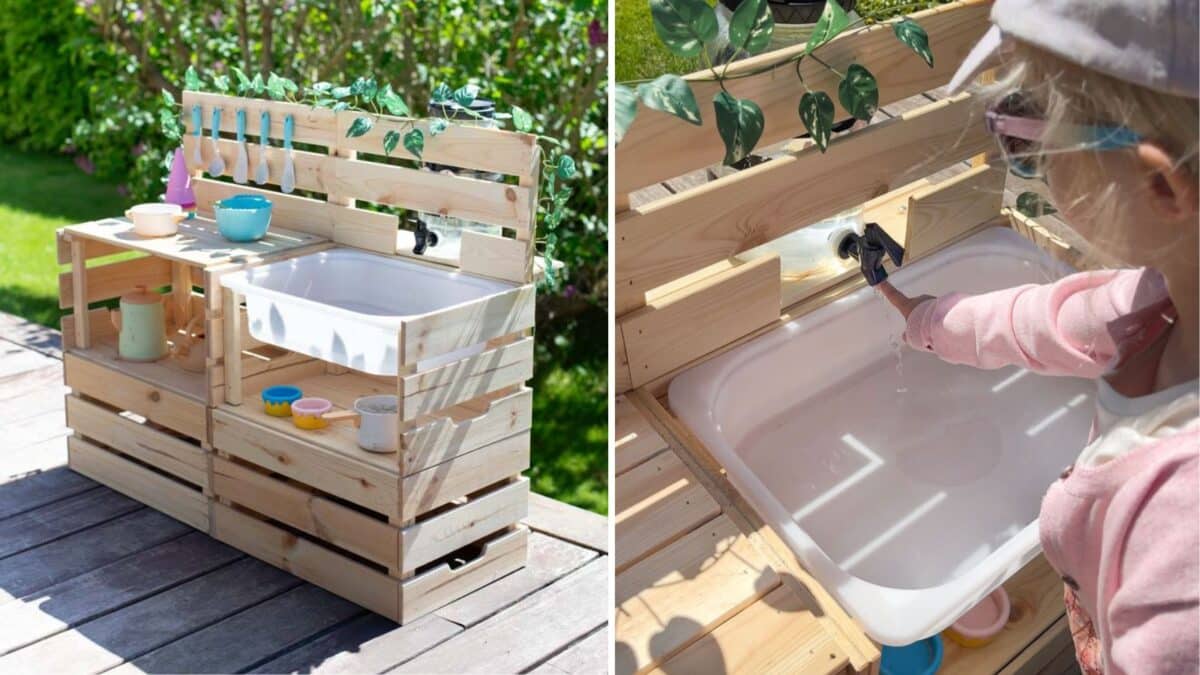 Crafty Mom’s Mud Kitchen (With Water!) Hack Delights Little Chefs