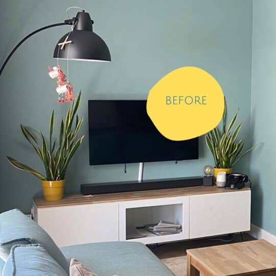 We made a Built-In Media Cabinet from stock BESTÅ units - IKEA Hackers