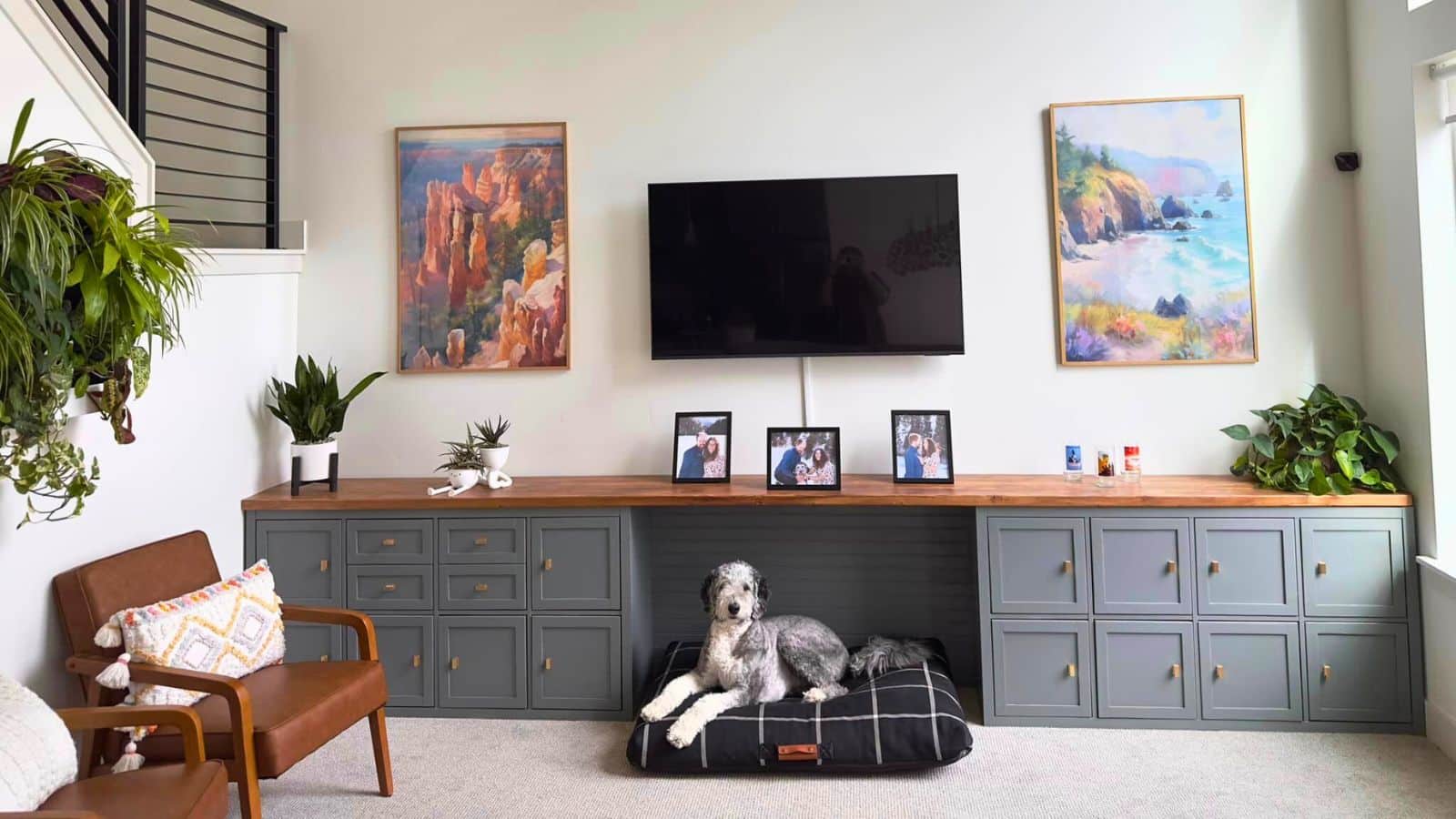 KALLAX credenza with dog bed