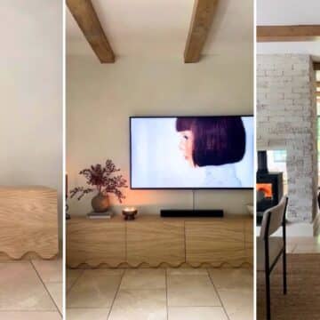 scalloped TV stand IKEA BESTA media unit hack