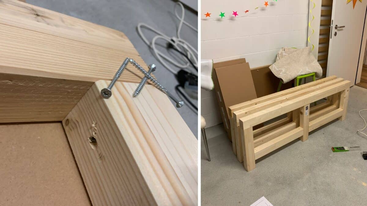 making the frame for EKET platform bed