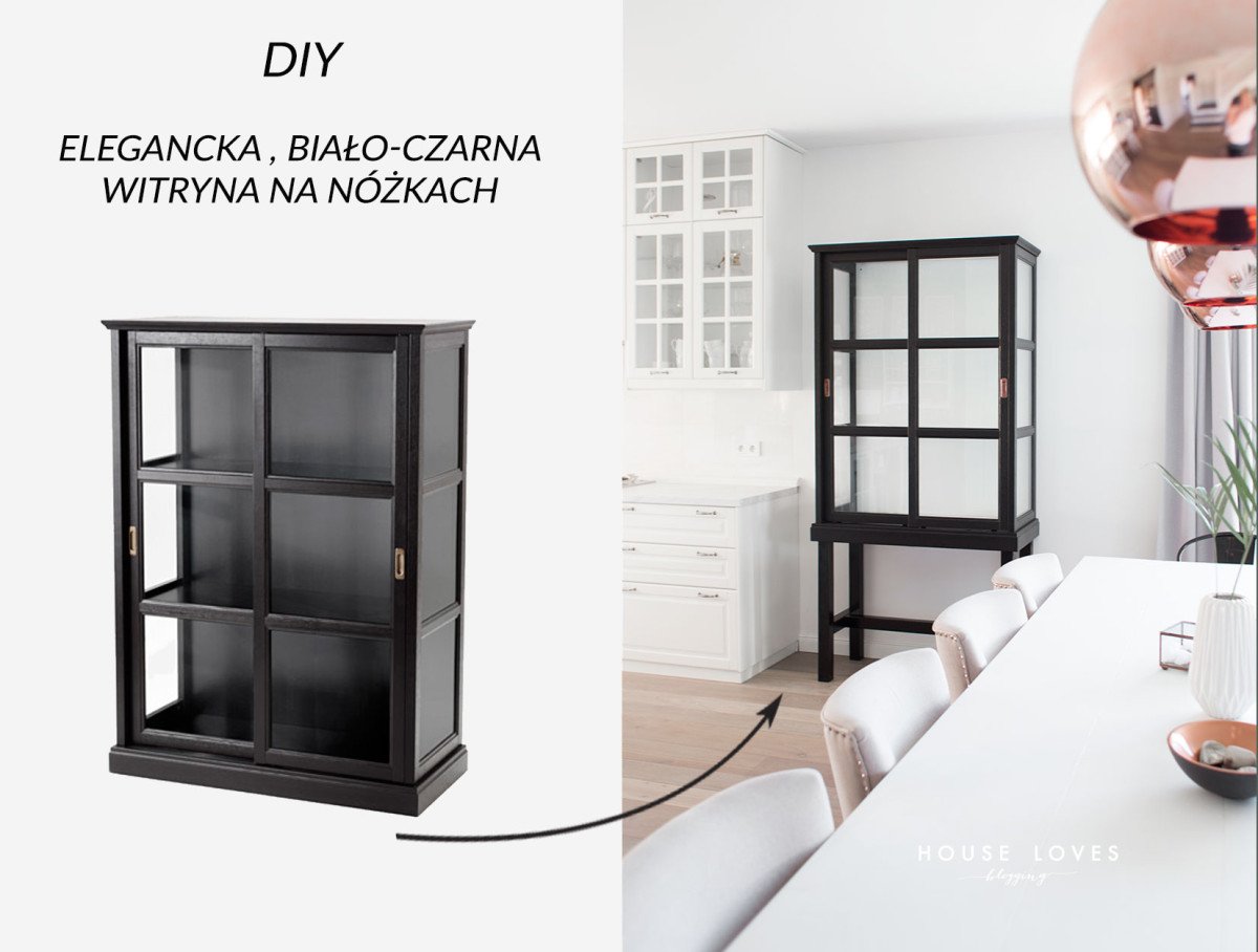 IKEA MALSJÖ glass cabinet turned into a tall cabinet with an ikea hack