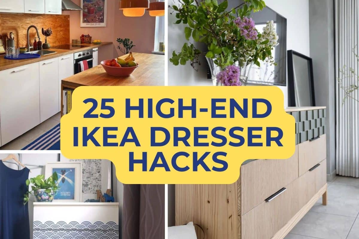 A collage of IKEA dresser hacks
