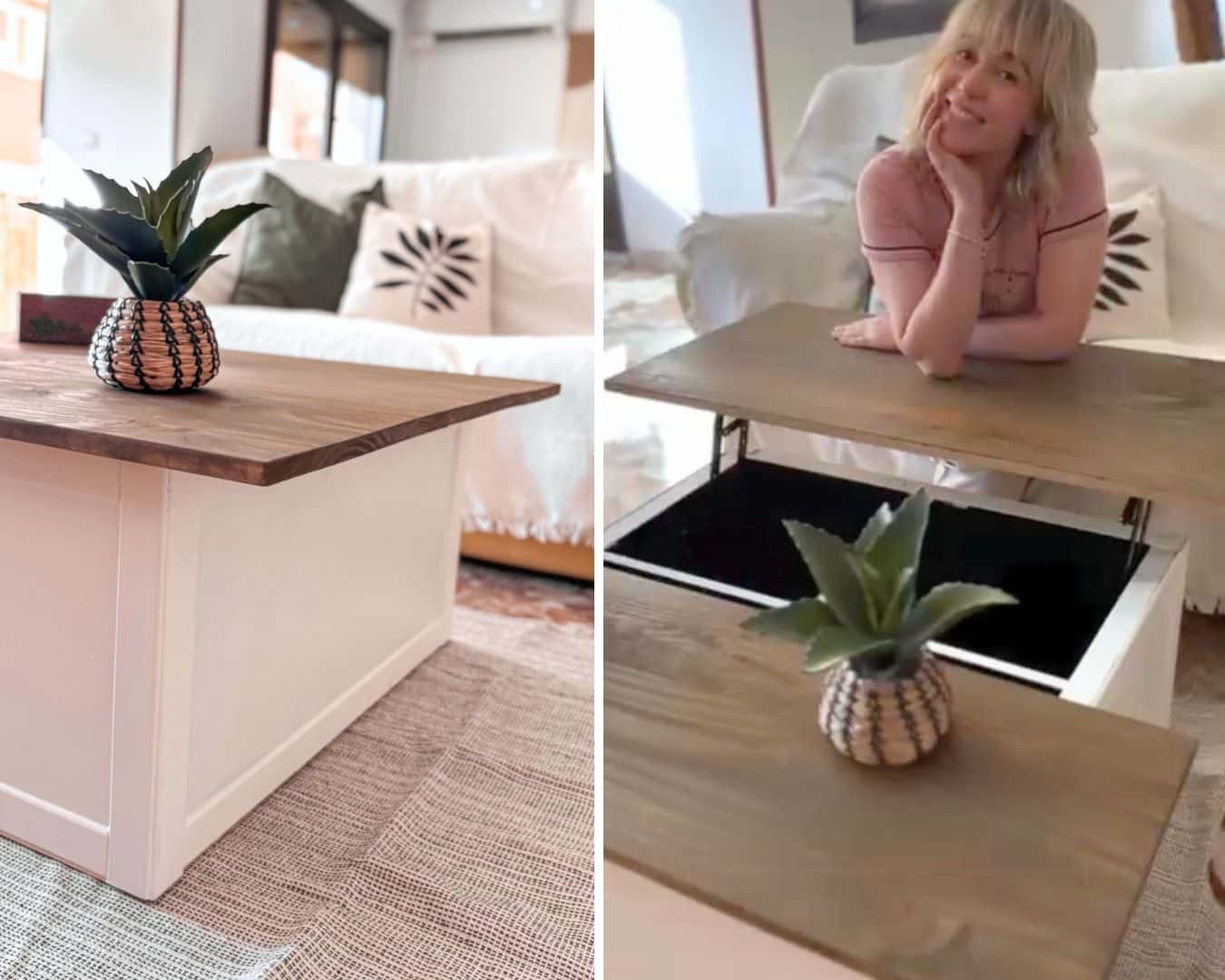 Lift top coffee table ikea kallax hack