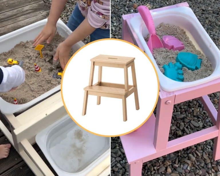 sand table DIY from ikea bekvam step stool