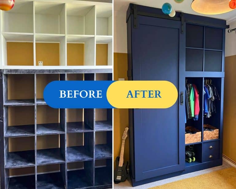 supersized ikea kallax wardrobe hack