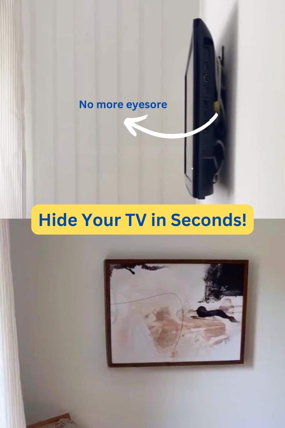 IKEA Picture frames hacked to hide the TV and conceal wires