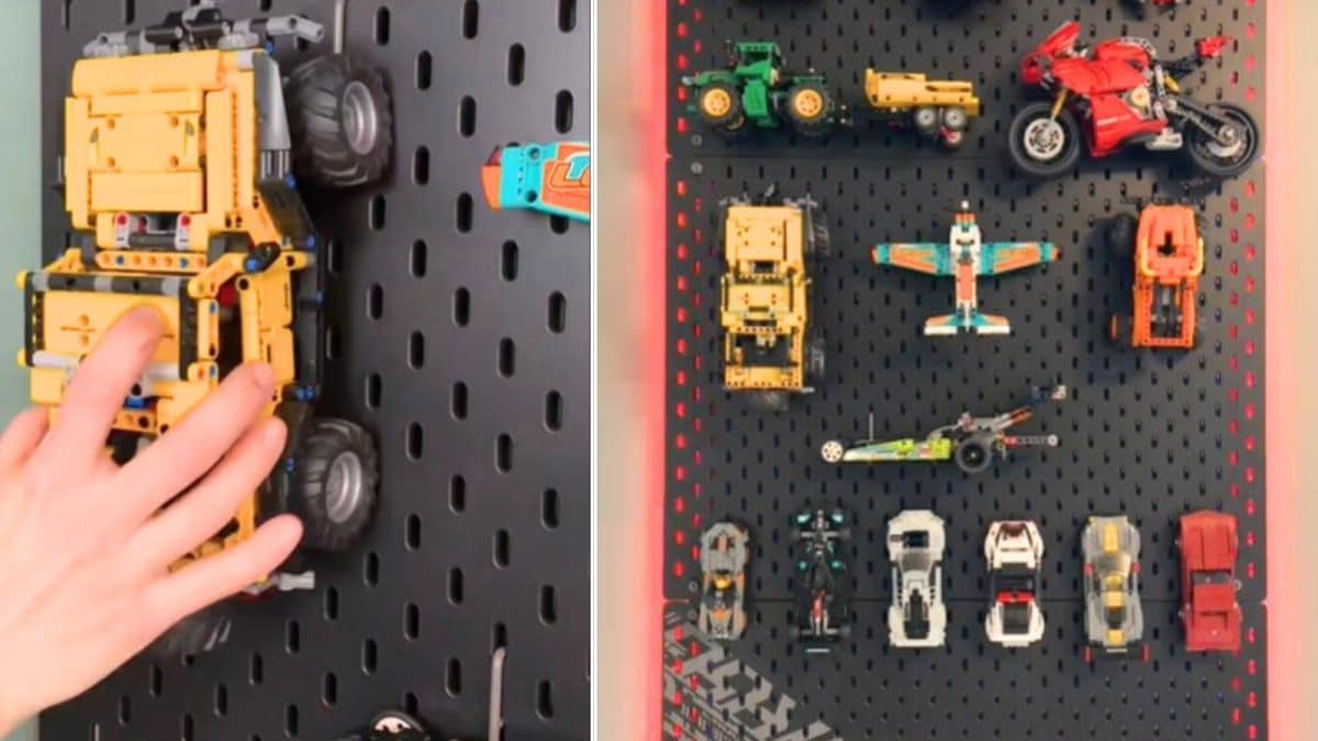 lego car display on wall using IKEA SKÅDIS pegboard - IKEA Hackers lego car display on wall using IKEA SKÅDIS pegboard