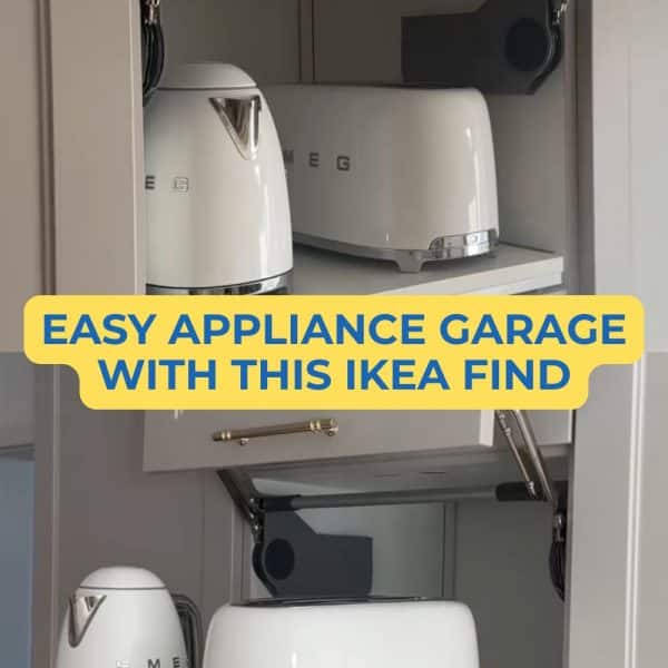 Appliance garage made from IKEA pull out shelf