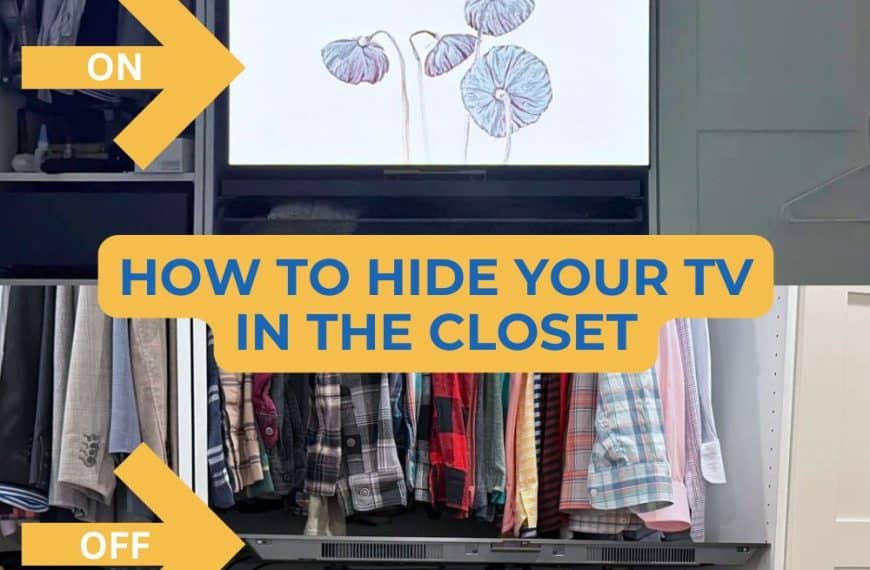 tv hidden in closet IKEA PAX hack