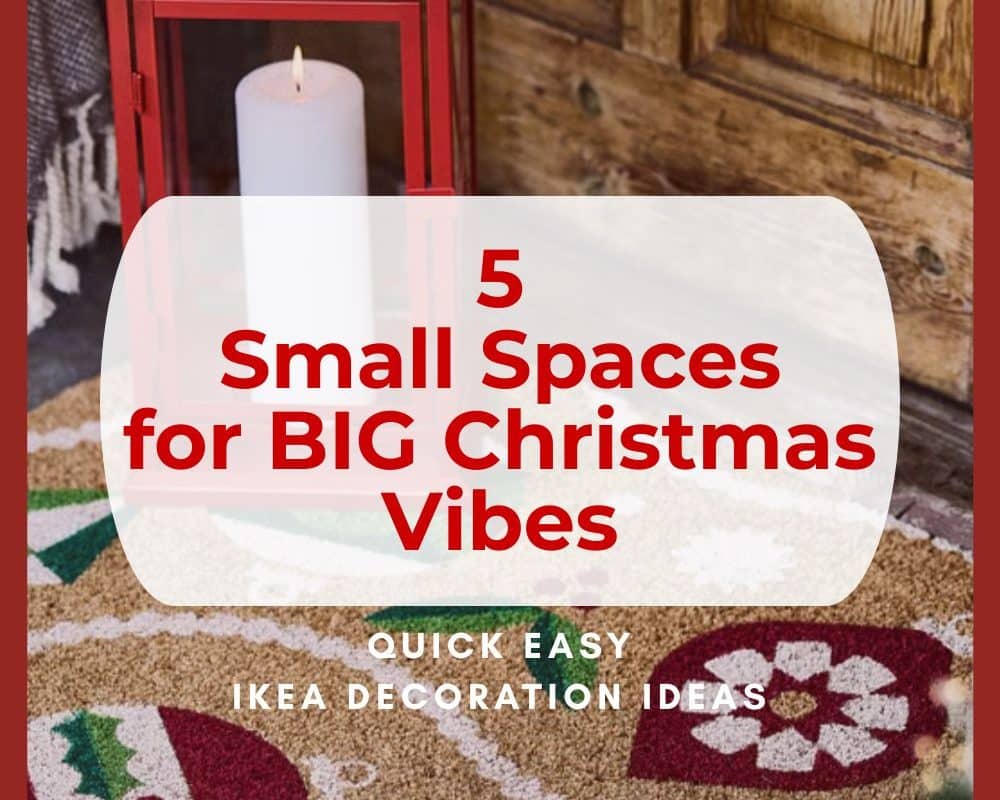 Front door christmas decor with IKEA finds
