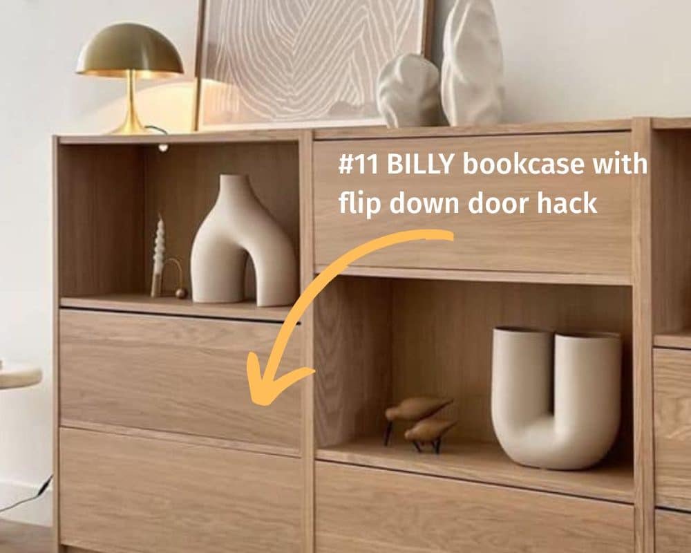 easy IKEA Hacks - billy bookcase with flip down down