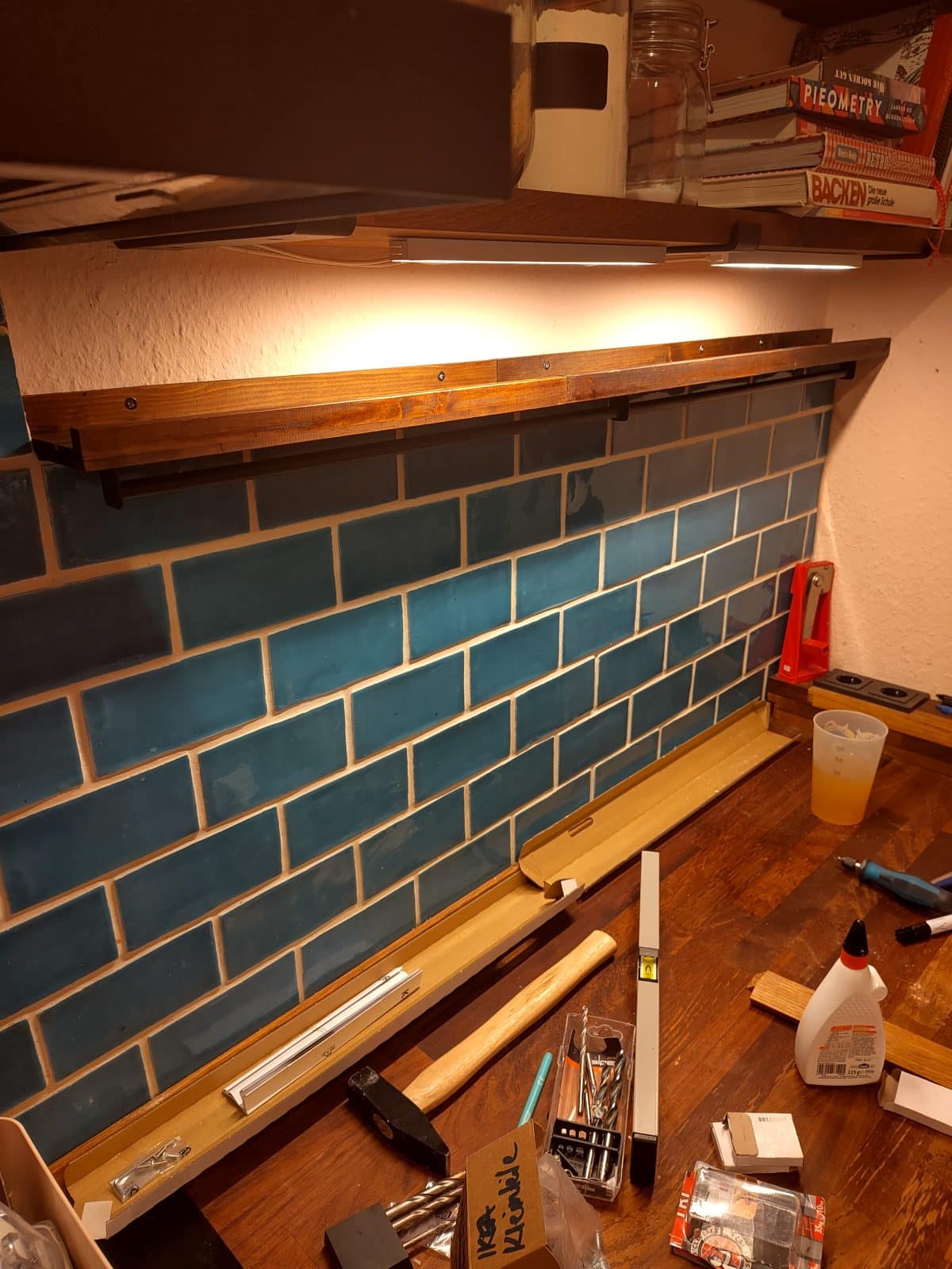 IKEA NORDHÄGG picture ledges stained and installed