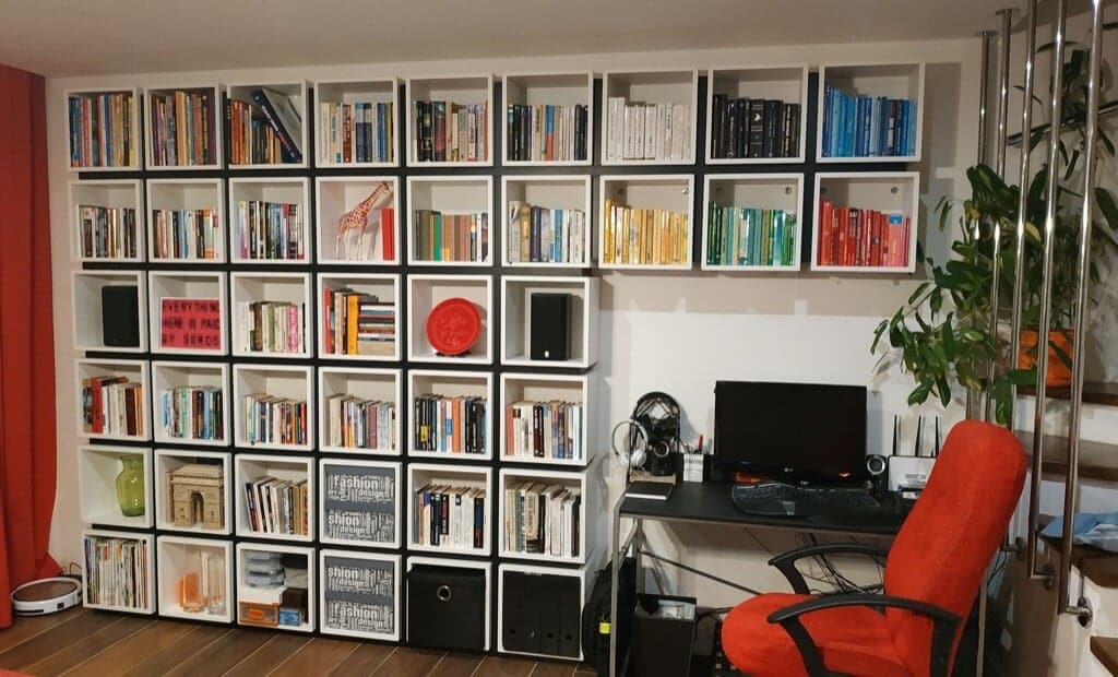 IKEA EKET Hacks - large cube bookshelf
