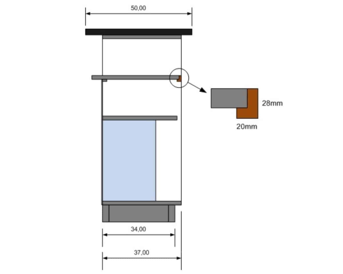 ikea hi-fi cabinet hack shelf reinforcement
