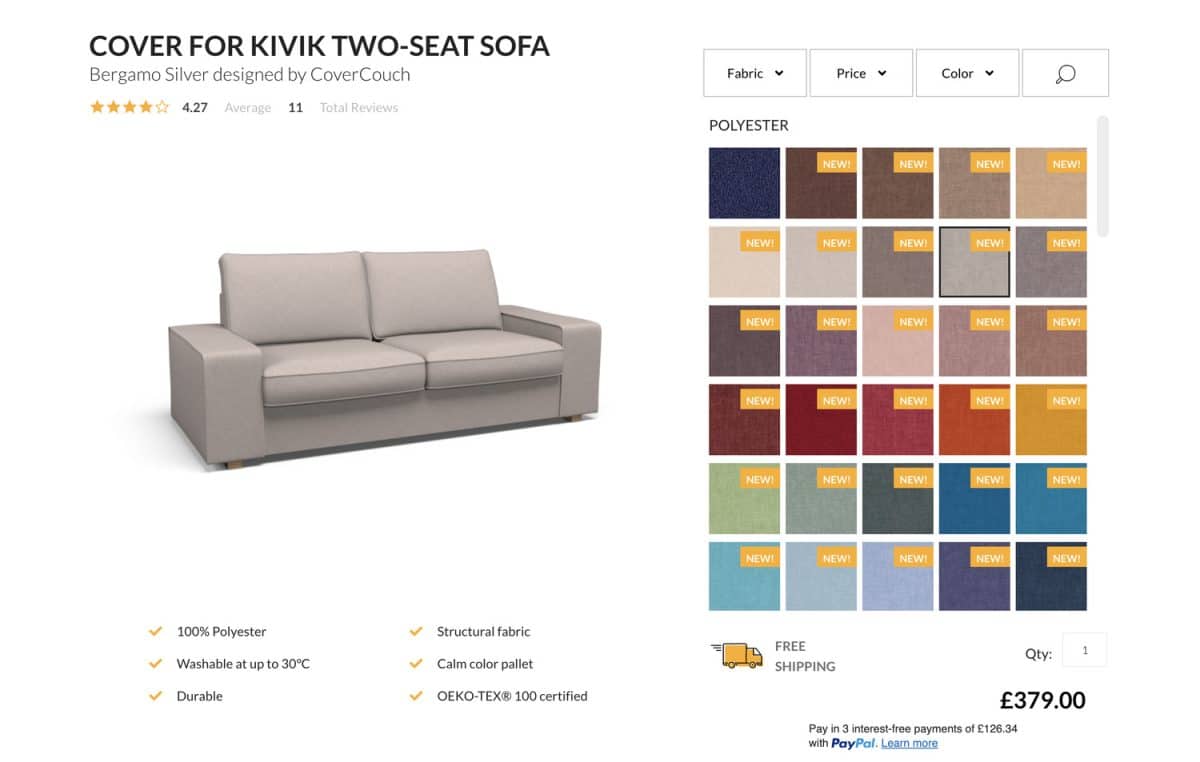 IKEA KIVIK with Covercouch slipcover