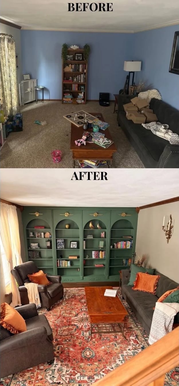 ikea billy bookcase hack built in arches