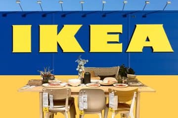 ikea logo with dining table setup