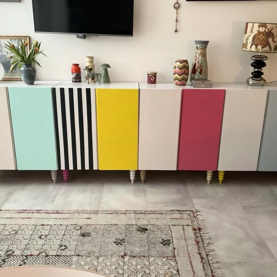 IKEA IVAR hack - colorful console