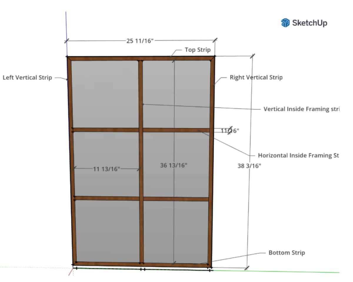 IKEA BLODLÖNN grid mirror hack - sketchup plan