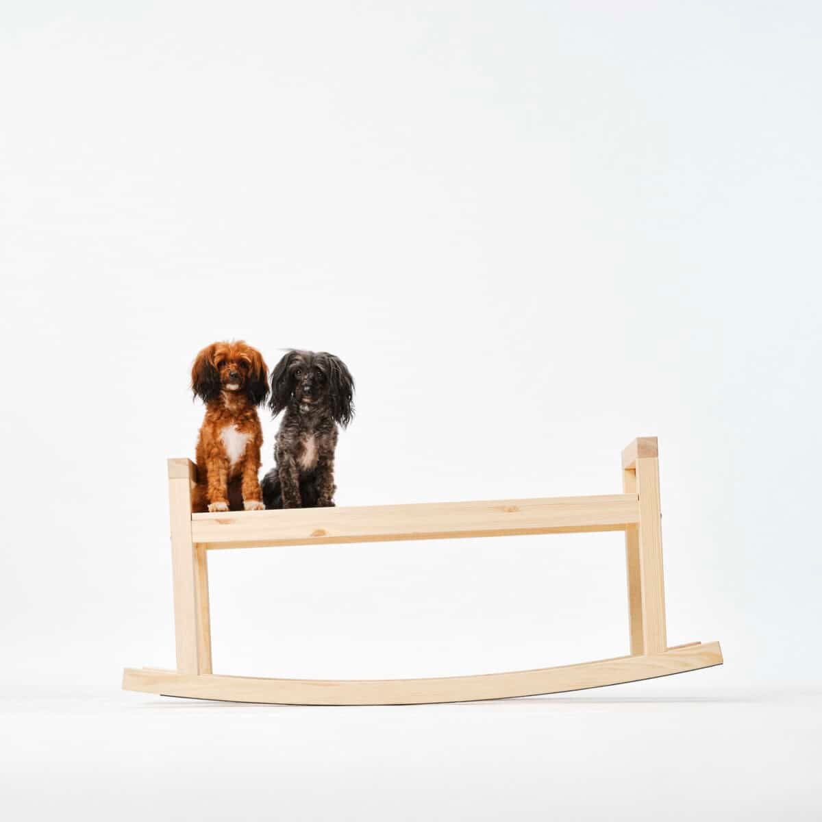 ikea ps 2026 rocking bench with two dogs perched on the seat