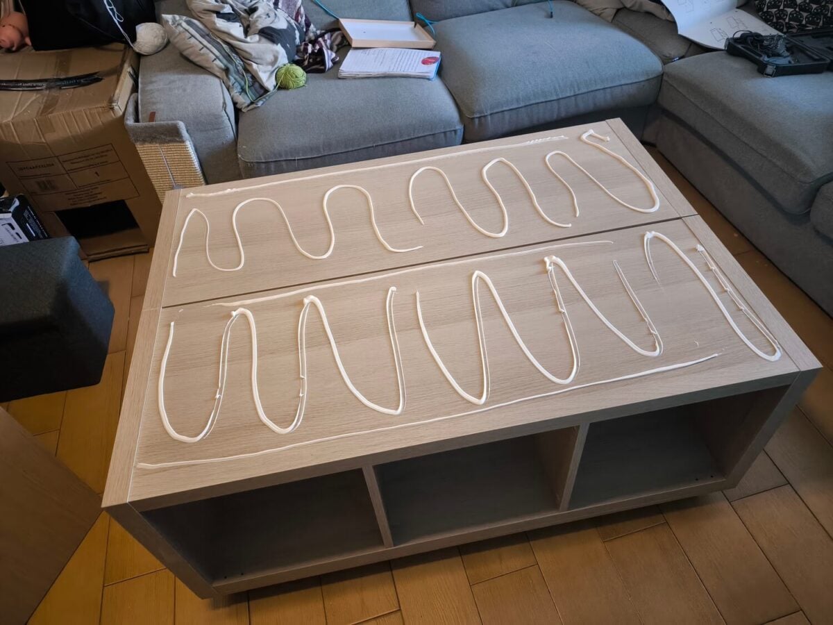 apply adhesive to kallax top