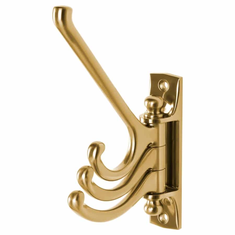 3 - IKEA Hackers Golden wall-mounted coat hook with three curved hooks