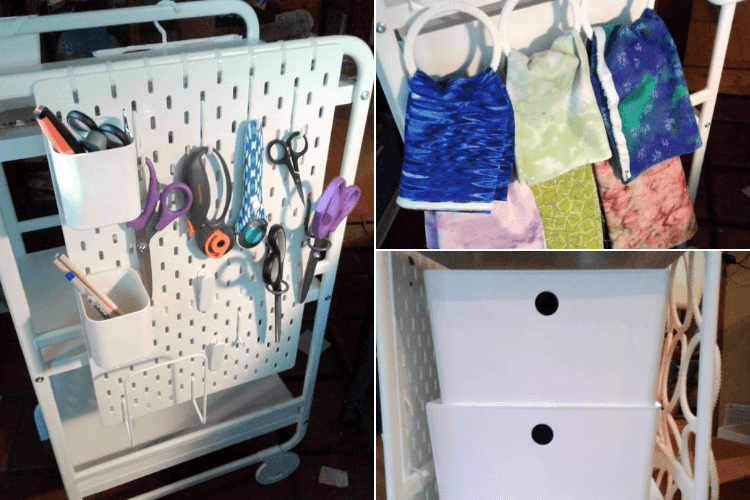 sunnersta-craft-cart - IKEA Hackers ikea pegboard ideas - SKÅDIS as a craft cart