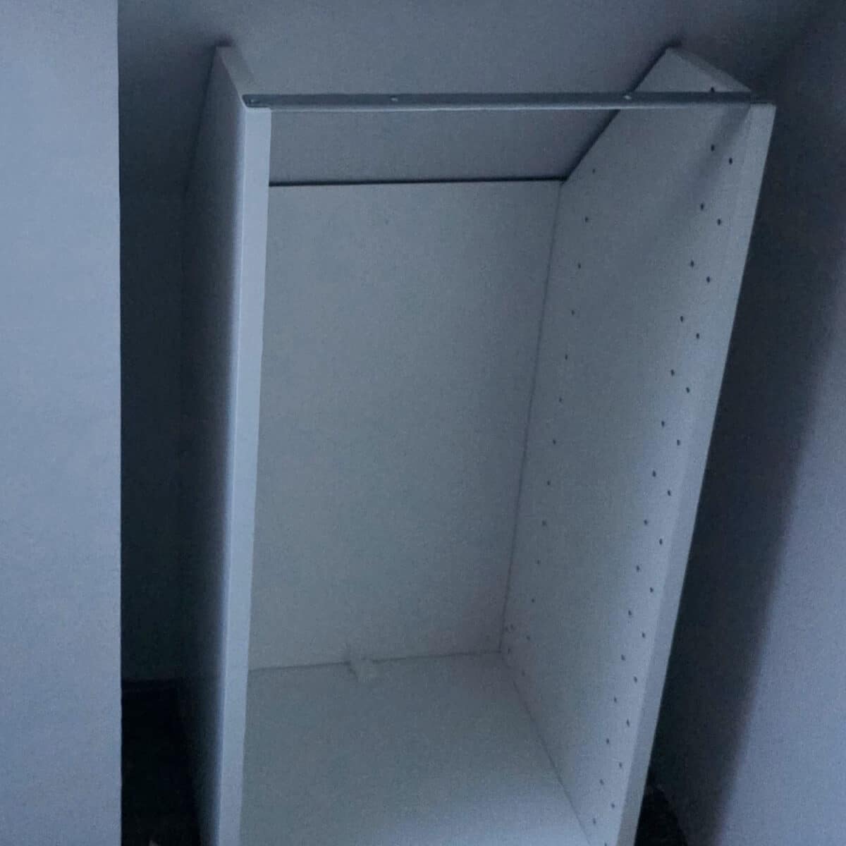 IKEA Kitchen cabinets cut to fit sloped ceilings